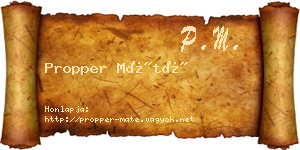 Propper Máté névjegykártya